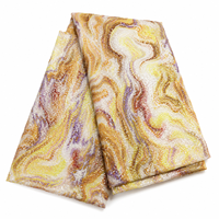 Tissu Scintillant Brodé de Paillettes et Dentelle en Maille Imprimé Tie-Dye Écologique 2026 pour Robe de Soirée Femme, Personnalisable OEM, Échantillon Gratuit