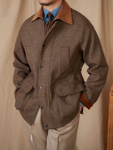<span class=keywords><strong>Giacca</strong></span> Bomber da <span class=keywords><strong>Uomo</strong></span> ODM Casual Vintage Stile Britannico in <span class=keywords><strong>Velluto</strong></span> <span class=keywords><strong>a</strong></span> <span class=keywords><strong>Coste</strong></span> Vestibilità Slim-Fit Versatile per Autunno Inverno Design Caldo Tre Stagioni - Product Image 3