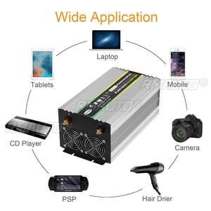 Convertisseur 12V vers 220V 5000W/6000W, onduleur à onde sinusoïdale pure, double affichage numérique LCD, 2 prises, fonctions de protection multiples - Product Image 5