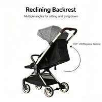 Poussette multifonction pour bébé, faible MOQ, respirante, frein arrière, pliable, facile à transporter pour les voyages