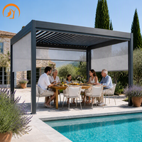 Paravents latéraux rétractables en maille à lamelles en aluminium, bioclimatiques, réglables, écologiques, durables, modernes, pour usage extérieur