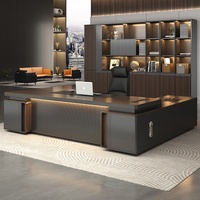 LBZ-173X Bureau de direction en L avec chaise, personnalisable, en bois, moderne, pour superviseur et manager