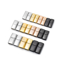 Fermoir magnétique en métal en acier inoxydable Offre Spéciale Bracelet en corde de cuir tressé boucle de connexion fermoirs magnétiques pour la fabrication de bijoux