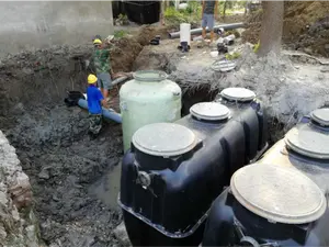 Système souterrain de traitement des eaux usées domestiques avec fosse septique pour restaurant, usine de fabrication, hôtel, purification des eaux usées