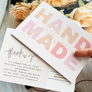 Biglietti di ringraziamento accattivanti con lamina d'oro, laminazione opaca, cartolina resistente per amici - Product Image 1