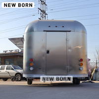 Camionnette de restauration rapide économique et remorque alimentaire mobile avec cuisine complète, construction en fibre de verre/aluminium, service de vente de bonbons