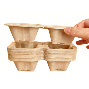 Portavasos <span class=keywords><strong>de</strong></span> Pulpa <span class=keywords><strong>de</strong></span> Papel Personalizados al por Mayor, para 2/4 Vasos <span class=keywords><strong>de</strong></span> Café, Portavasos para Bebidas Calientes - Product Image 5