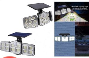 <span class=keywords><strong>Lampe</strong></span> <span class=keywords><strong>solaire</strong></span> extérieure pour garage et jardin, 3 têtes, détecteur de mouvement, lumière IP65 étanche, 270 degrés grand angle, appliques murales avec 3 modes, 122 LED - Product Image 5