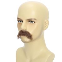Künstlicher Schnurrbart Natürlich Realistisch 100% Echthaar Künstlicher Bart Handgefertigt Unsichtbare Spitze Künstliches Gesichtshaar für Kostüme/Drama/Partys