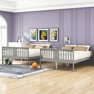 Full Over Full <b>Bunk</b> <b>Bed</b> With Ladder Gray Bedroom Guest Room Furniture - Product Image 3