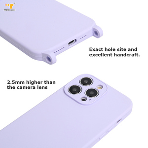 New Arrival <strong>Low</strong> <strong>Price</strong> for iPhone 14 15 Silicone <strong>Mobile</strong> Phone Cases Shockproof Crossbody Holder with Strap - Product Image 3