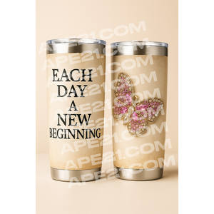 Vaso con la Frase 'Cada Día un Nuevo Comienzo' - Product Image 1