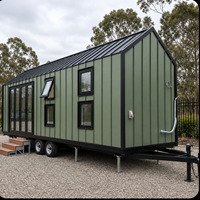 Rumah Mungil di Atas Roda untuk Pasar Australia, Rumah Prefabrikasi Mobile dengan Dapur, Kamar Mandi, Kamar Tidur, Insulasi, Kaca Ganda, Buatan Pabrik Sesuai Pesanan