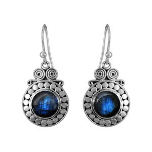 Joyería fina delicada, pendiente de piedra preciosa de labradoride azul crudo en bruto Natural, pendiente de plata de ley sólida 925, joyería fina - Product Image 1