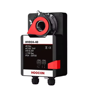 Actionneur de système CVC HOOCON HVD24-40 AC/DC24V, commande marche/arrêt 2/3 points, 40 Nm, pour registre, certifié CE, plastique + fer - Product Image 2