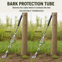 Kit d'ancrage pour arbres résidentiels, ensemble d'ancrage pour arbres en acier galvanisé pour les arbres nouvellement transplantés, résistance au vent