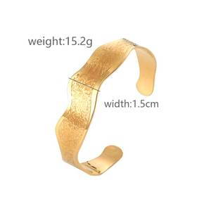 Stainless Gold Plated Waterproof Stainless Steel Designer Bangle Jewelry Accessories Gold Color - Product Image 3