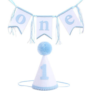 Ensemble de couronne, chapeau et drapeau pour le 1er <span class=keywords><strong>anniversaire</strong></span> de bébé, fille ou garçon, bannière joyeux <span class=keywords><strong>anniversaire</strong></span>, photographie, décoration de gâteau pour bébé, décorations de fête - Product Image 6