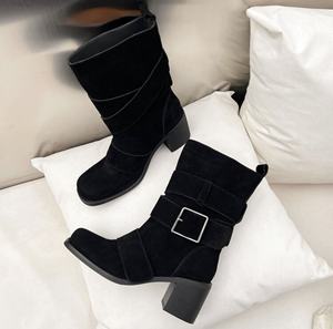 Botines de Mujer a la Moda, Personalizados, con Tacón Grueso, Diseño Elegante para Damas - Product Image 1