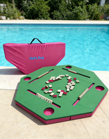 Table de Mahjong flottante pliable pour jeu de billard, tuiles de Mahjong flottantes personnalisables, tapis de Mahjong octogonal flottant, jeu de fête aquatique