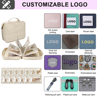 Organisateur de bijoux à fermeture éclair tendance avec pochettes transparentes, petit étui pratique pour un usage quotidien ou en voyage