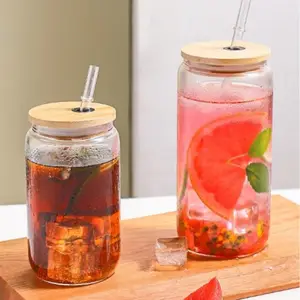 Wholesale Eco Friendly Promotion Pop Soda Drinking Glass Cups Clear Sublimation Beer Can Glass 16oz