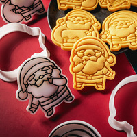 Cetakan Kue Natal Santa, Pemotong Fondant, Cetakan Kue Ramah Lingkungan untuk Membuat Kue
