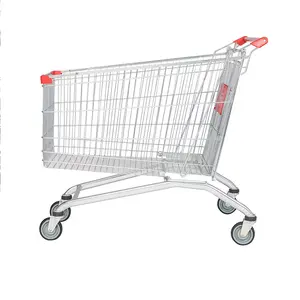 HT chariot à main de supermarché en acier plaqué au zinc, chariot de supermarché bon marché