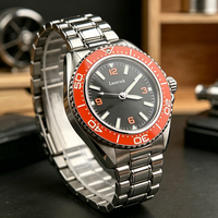 Montre mécanique automatique multifonctionnelle classique OMEGAT pour homme, avec cadran en céramique orange, idéale pour la plongée professionnelle, les trajets quotidiens et les activités de plein air.