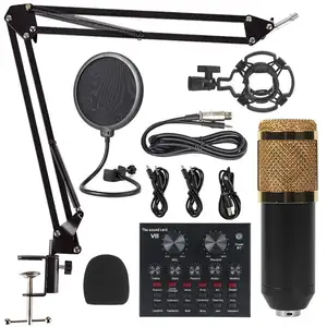 BM 800 Professional PC V8 Sound Card Set BM800 Mic Studio Condenser Microphone for Karaoke Podcast Recording Live Streaming