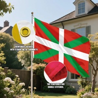 Drapeau du Pays Basque en polyester de qualité supérieure, 3x5 pieds, imprimé, bannière régionale pour places publiques, protection UV, affichage en extérieur