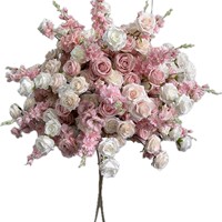 Buket Bunga Mawar Sutra untuk Dekorasi Pernikahan, Panggung, Fotografi Luar Ruangan, Seri Pink, Hiasan Meja Tengah, Dekorasi Pernikahan