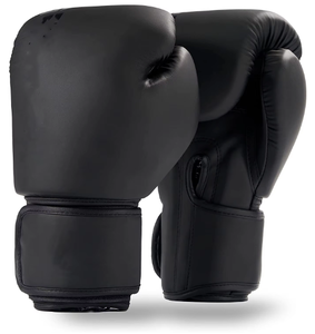 <span class=keywords><strong>Guantes</strong></span> de <span class=keywords><strong>Boxeo</strong></span> Personalizados con Logotipo, de Piel Sintética Negra, con Cordones, para Entrenamiento de Kickboxing y MMA - Product Image 4