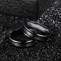 POYA Nie Verblassender Schwarz-Weißer Ring 8mm 6mm Paar-Ehering Keramik Flach Abgeschrägt Runde Kante Ringrohlinge DIY Schmuck