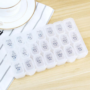Jin Ting Brand New 21-Compartment Curved Pill <b>Box</b> Portable <b>White</b> Transparent Medicine Dispenser for Three Meals a Day <b>Storage</b> - Product Image 5