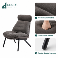 Fauteuil de bureau moderne à dossier bas en tissu avec pieds en métal pour bureau, salle de détente, salle du personnel, espace de travail commercial