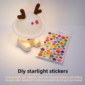 Lampe d'ambiance moderne en silicone blanc chaud LED USB, lampe de chevet mignonne, cadeau DIY, chambre d'enfant, batterie 5V, faite à la main, à intensité variable, FCC - Product Image 6