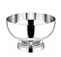 Bol de service rond en acier inoxydable poli miroir de luxe, base sur piédestal, bol à fruits décoratif pour la salle à manger, les fêtes et les buffets d'hôtel