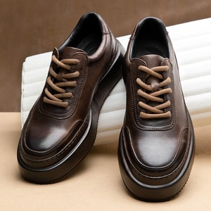 Zapatos de hombre de cuero genuino de capa superior, estilo retro, modernos y versátiles, novedad 2026, informales, con suela gruesa. - Product Image 2