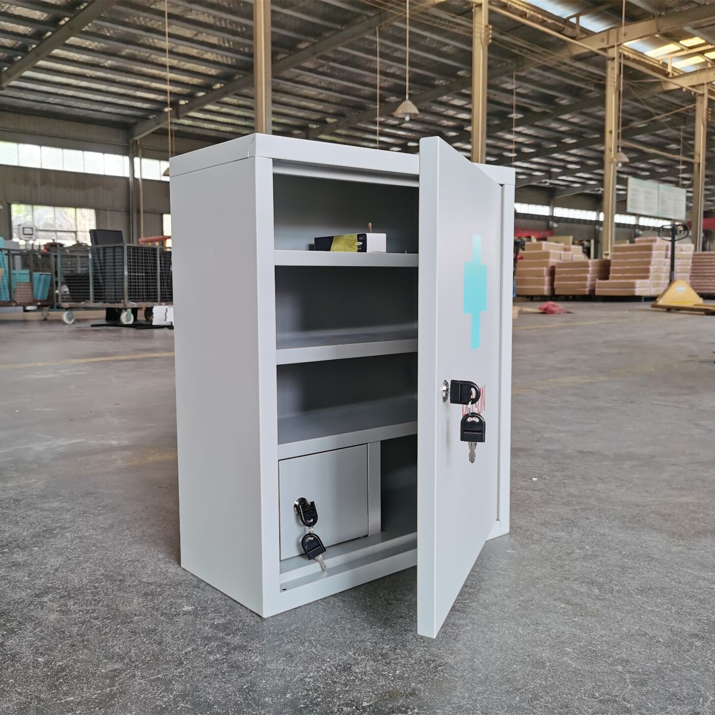 Настенный металлический замок больницы нержавеющей стали аптечки первой помощи шкафов, комодов с Индукционная лампа