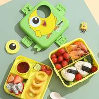 Ensemble de boîtes à lunch bento sans BPA pour micro-ondes, 3 compartiments, étanches, grande capacité, pour enfants, vaisselle portable en plastique