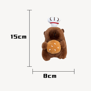 Comida hamburguesa galleta <span class=keywords><strong>Chef</strong></span> Capybara <span class=keywords><strong>Mini</strong></span> muñeca peluche Animal juguete llavero Plushie Capybaras garra máquina juguetes de peluche - Product Image 6