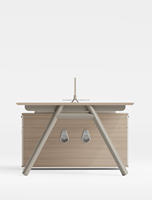 Derniers modèles de bureaux et postes de travail modulaires en bois de luxe modernes, table d'ordinateur contemporaine, bureau pour employés