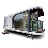 Château Villa en acier préfabriqué de luxe, prêt à être expédié, portable, petit conteneur, 2 chambres, espace préfabriqué, capsule habitable, bureau rapide