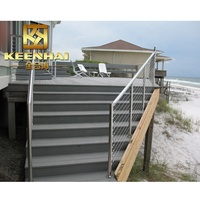 Rampe d'escalier extérieure moderne en acier inoxydable 304, préfabriquée, garde-corps métallique extérieur, rampes de porche, appartements, hauteur personnalisable