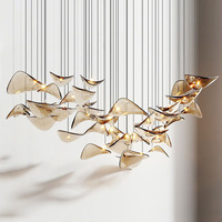 Lustre en Verre LED Moderne pour Hall d'Hôtel, Décoration de Villa, Suspension Luminaire Personnalisée pour Grand Projet