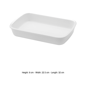 จานอบทรงสี่เหลี่ยมซาตูร์เนียสีขาว 32 × 22 × 6 ซม. - Product Image 3