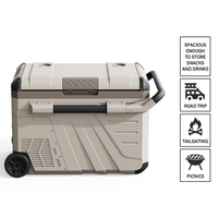 Congelador portátil de doble zona para acampar de 45L DC 12V con ruedas y compresor de Asa nevera para coche