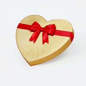 Caja de Regalo al por Mayor con Forma de Corazón Dorado para Dulces de Chocolate con Lazo - Product Image 3