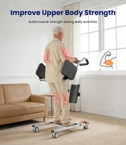 Chaise de transfert manuelle pour patient, siège fendu à 180 degrés, pour transfert assis-debout, pour personnes âgées, maisons de retraite, approvisionnement en gros - Product Image 3